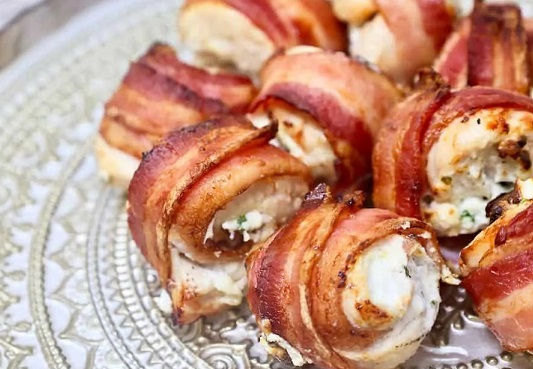 Bacon-Wrapped Stuffed Chicken Breasts in the Air Fryer