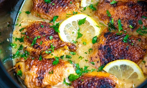 Slow Cooker Lemon Garlic Chicken Recipe