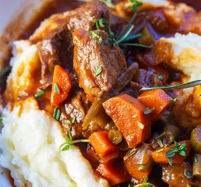 Slow Cooked Red Wine Beef Stew Recipe